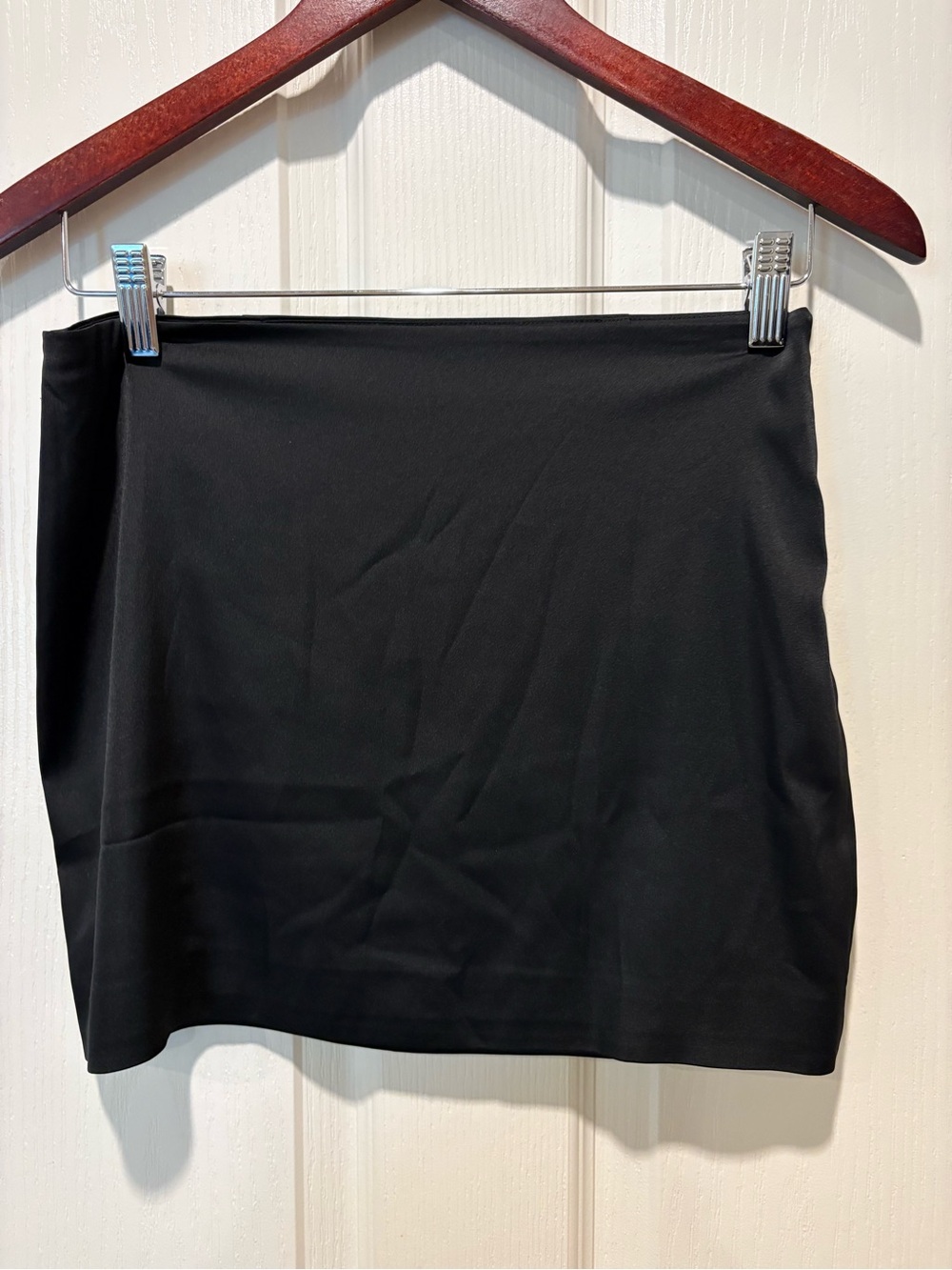 Aritzia Black Satin Mini Skirt